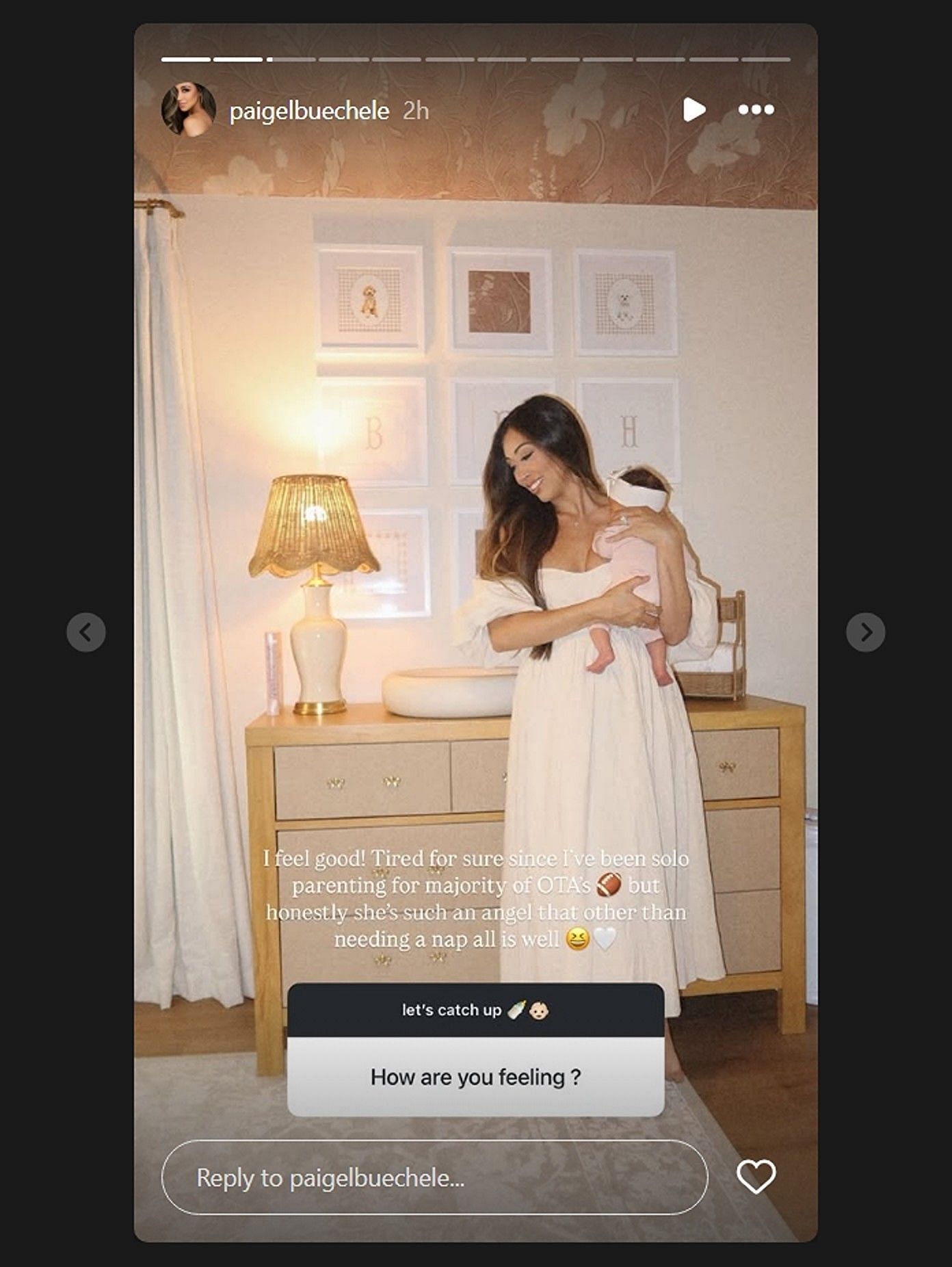 Buechele's wife Paige's Instagram story. @paigelbuechele